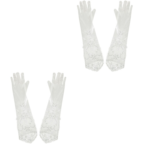 2 Paar Lange Kant Handschoenen Thee En Bruiloft 2