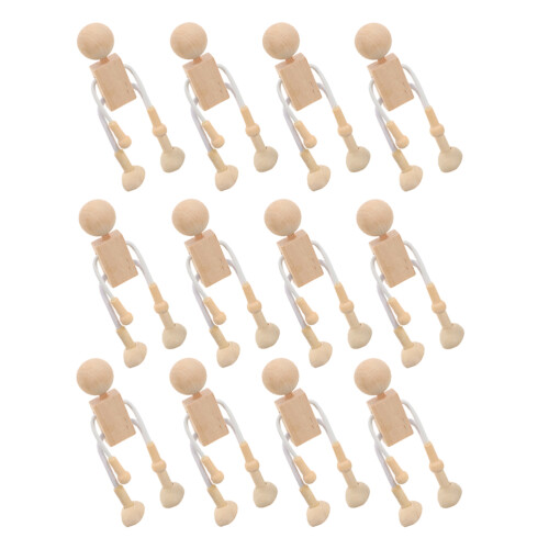 12Pcs Onafgewerkte Peg Voor Doe-Het- Schilderen
