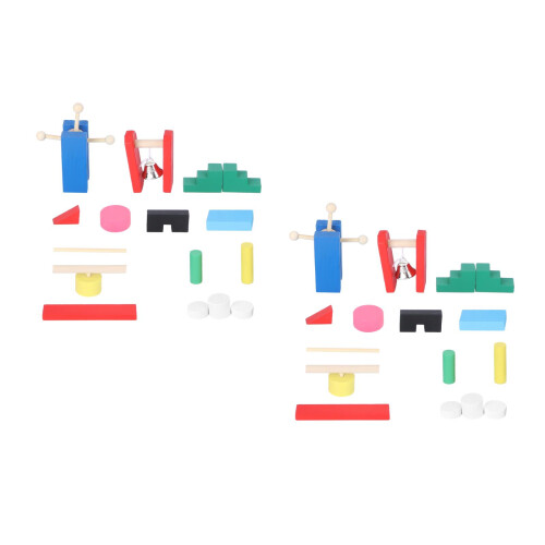 2 Sets Domino Blokken Bouw Speelgoed Educatief 2
