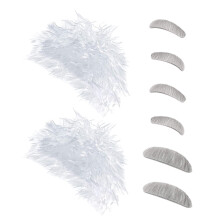 2 Sets Wetenschapper Cosplay Pruik Baard Wenkbrauwen Voor Halloween