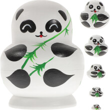 10St Grote Panda Handbeschilderde Matroesjka