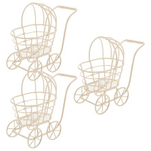 3Stk Metall Draht Kinderwagen – Zubehör Für Puppenhaus