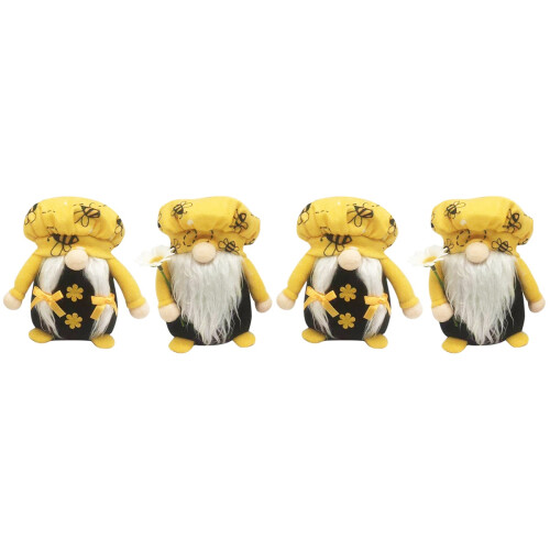 4 Bienen- Plüschfiguren - Gelb Weiß 2