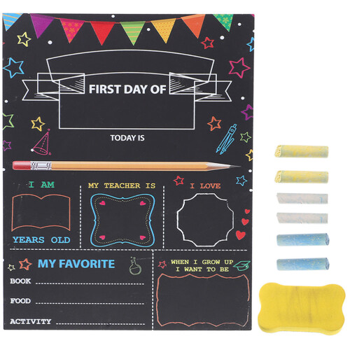 1 Set Schulschild Erster Schultag Doppelseitige Kreidetafel