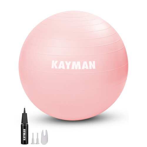 KAYMAN 75cm Exercise Ball Rose Quartz Anti-Burst System