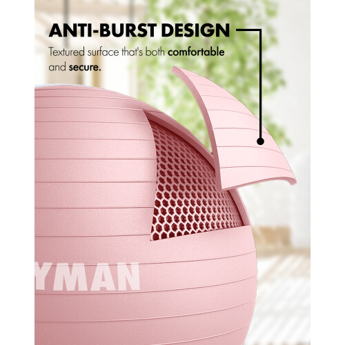 KAYMAN 75cm Exercise Ball Rose Quartz Anti-Burst System 2