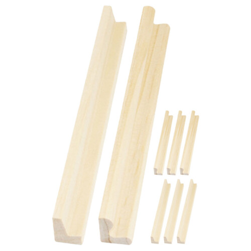 24 Piezas De Bandejas Madera Con Soportes