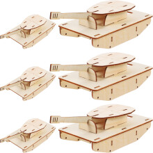 6 Pièces De En Bois Non Peint Bricolage