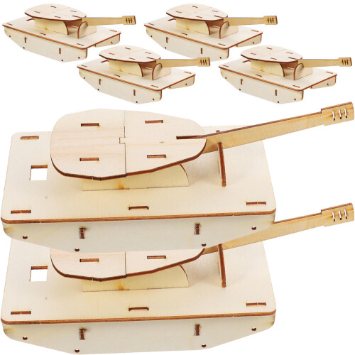 6 Pièces De En Bois Non Peint Bricolage 1