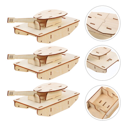 6 Pièces De En Bois Non Peint Bricolage 2