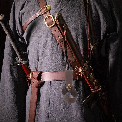 2 Pièces Support D’Épée En Cuir Pu Style Médiéval Pour Spectacle, Cosplay 2