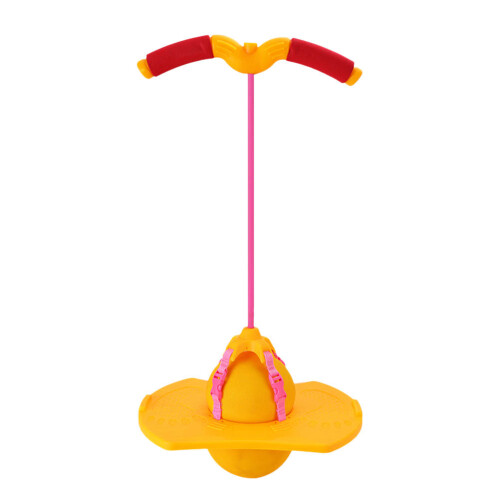 Sports Accessory Jumping Ball With Handle Yellow 1pcs
