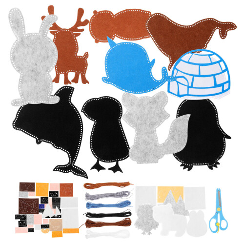 3 Sets Felt Animal Sewing Kit Interactive Diy Crafts 1