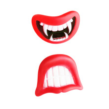 2Stück Silikon Kauartikel Stimmzähne Beißen Zahnfäule Rote Lippen