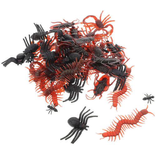 50Pcs Plastic Fake Insects Realistic Simulation For Halloween Decor