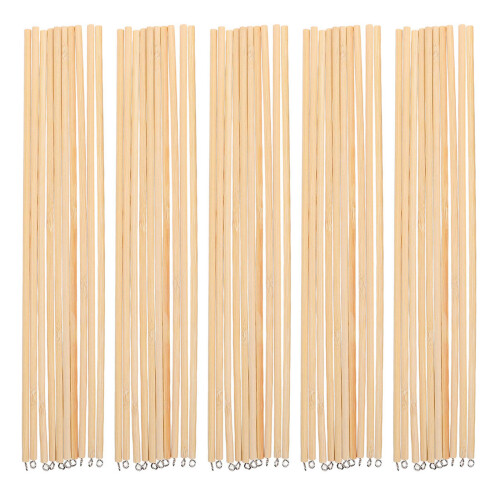 50Pcs Wooden Hand Puppet Control Stick 25Cm Light Yellow