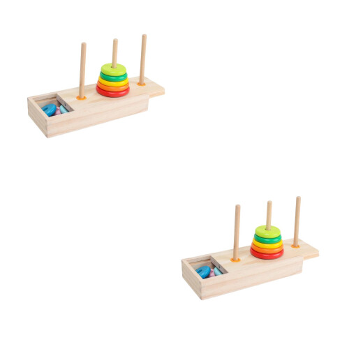 2 Set Torre Impilabile In Legno Per Bambini 0+ 2