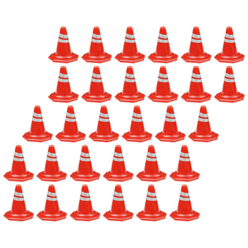 50Pcs Mini Traffic Cones Simulation Safety Roadblocks Sign Models 1