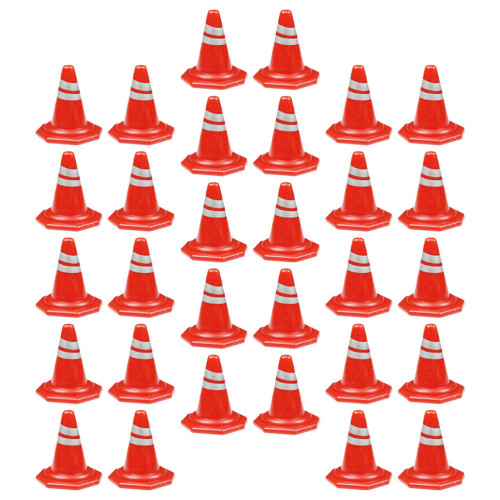 50Pcs Mini Traffic Cones Simulation Safety Roadblocks Sign Models 2