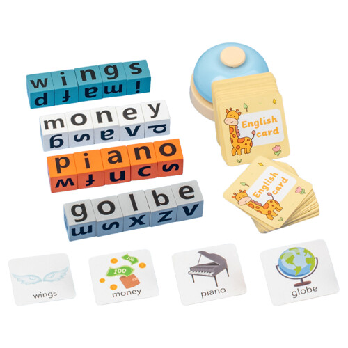 4 Set Alfabeto In Legno Con Per Bambini