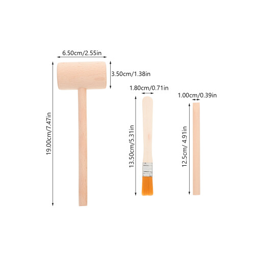 Set Giocattoli Per Bambini Con Martello E Spazzola In Legno 1