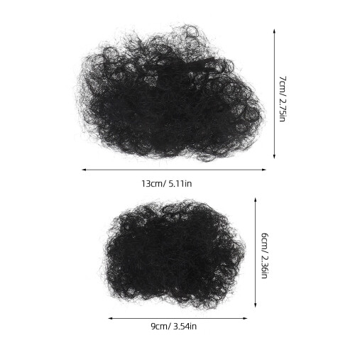 4 Afro Riccio Chignon Sintetica Bambini Nera Clip 2