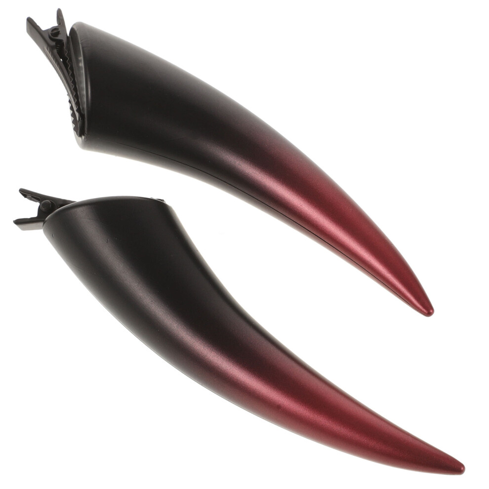 Para Gotyckich Spinek Z Prawdziwego WołU Do WłOsóW Na Halloween-image