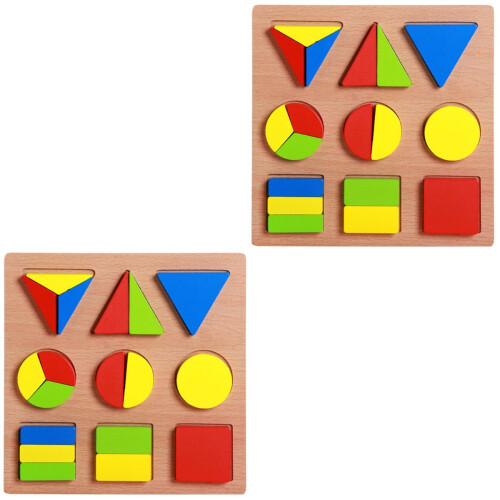 2 Set Inserimenti Legno Geometriche Educativo 2