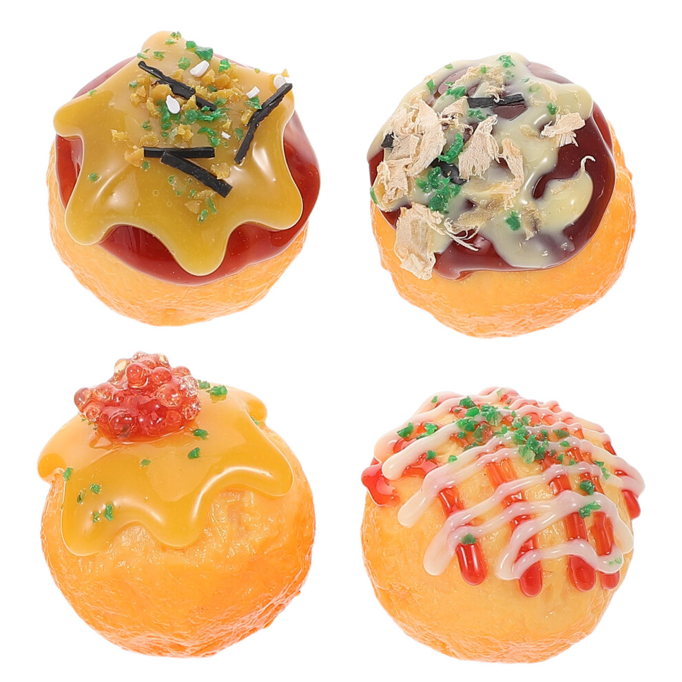 4 Sztuki Model Takoyaki Pvc Do Dekoracji I Gry-image