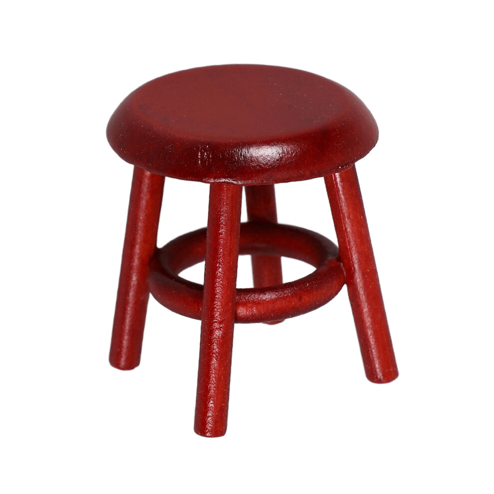 4 Sztuki Miniatury Drewnianego Taboretu Dla Domku Lalek-image