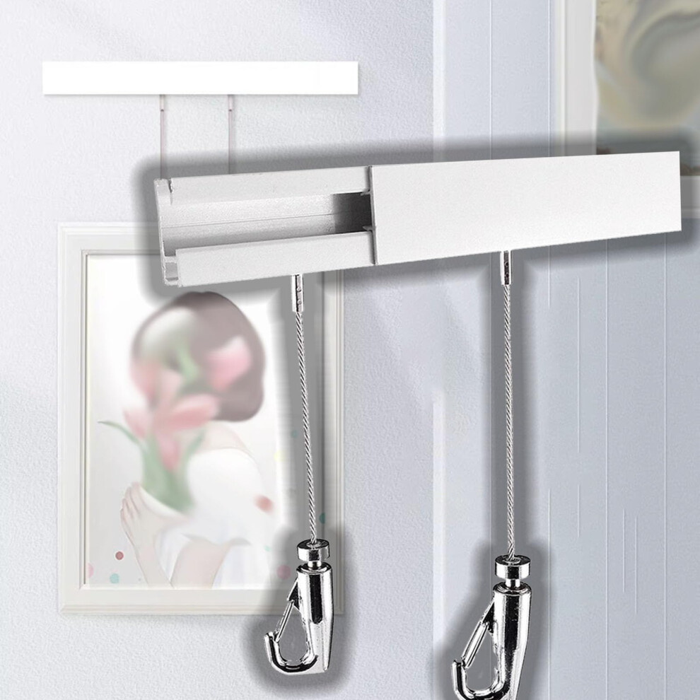Art Hanging Rail System Metal Picture Rail Hanger For Gallery/Museums Frame Hanging Kit 1.6M Rail 1M Wire 9323874284545