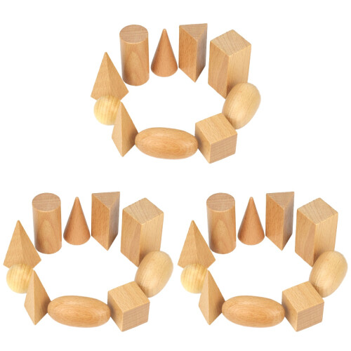 3Pcs Bloco De Geométrico Educativo Para 1
