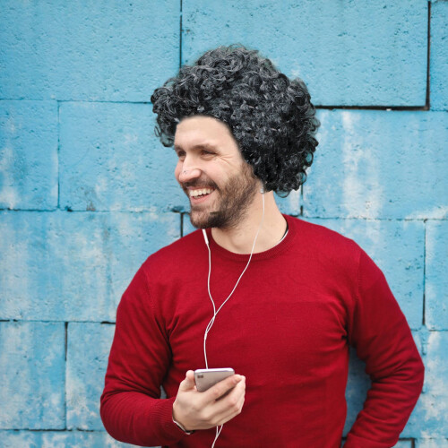 Dark Grey Fluffy Grandma Wig Para 2