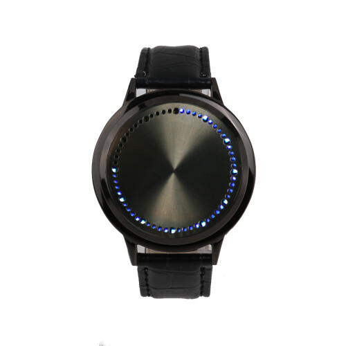 Orologio Smart Nero Rotondo Con Touch Screen E Cinturino PU