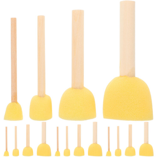 40Pcs Pincéis De Espuma Redonda Com De Para Artesanato
