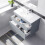 NES Home Nes Home 800mm Matte Grey Wall Hung 2 Drawers Handleless Slim Basin Vanity Unit 2