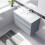 NES Home Nes Home 800mm Matte Grey Wall Hung 2 Drawers Handleless Slim Basin Vanity Unit 7