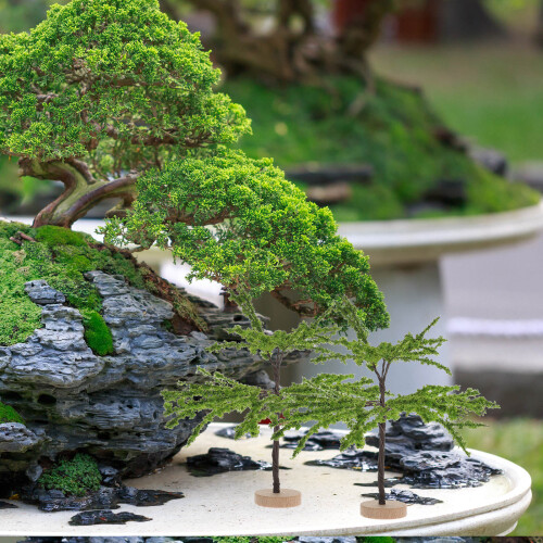 3Pcs Miniaturas Árvores Construção Diy 2
