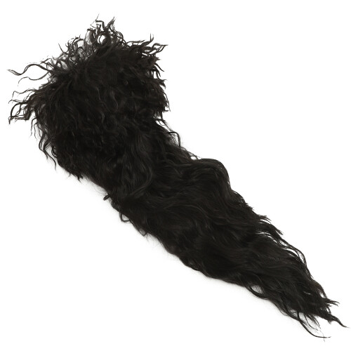 80 Longo Peruca Masculina Punk Cacheada Preta