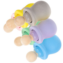 24 Unbemalte Holz Steckpuppen Diy Zufällige Farbe
