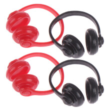 4Stk Einfaches Mini Kopfhörer Puppenhaus Headset Modell
