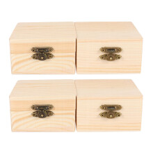 4Stk Beige Holzbox Schmuck Schatulle Geschenk Aufbewahrung Holz