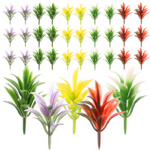 50 Unidades Miniatura Plantas Artificiais Grama Vasos Decoração