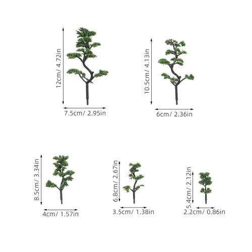 5Pcs Árvores Falsas Mini Para Micro Paisagem 1