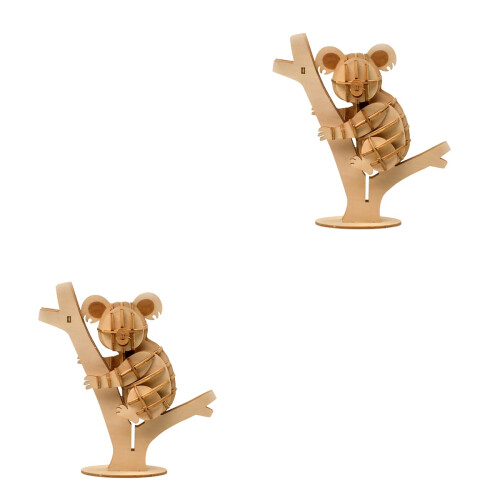 2 Unidades De Madera 3D Manual Niños Koala 2