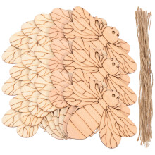 100 Unfertige Holzschnitte Bienenform Für Bastelarbeiten