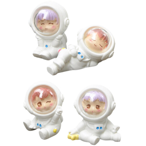 4 Pièces Figurines Astronaute Décoration Micropaysage Statue Bureau