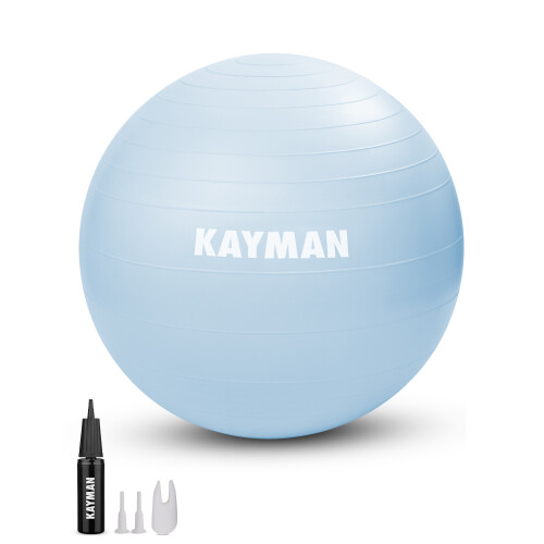 KAYMAN 65cm Exercise Ball Ocean Haze Anti-Burst System