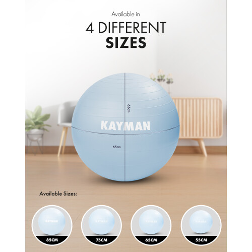 KAYMAN 65cm Exercise Ball Ocean Haze Anti-Burst System 1