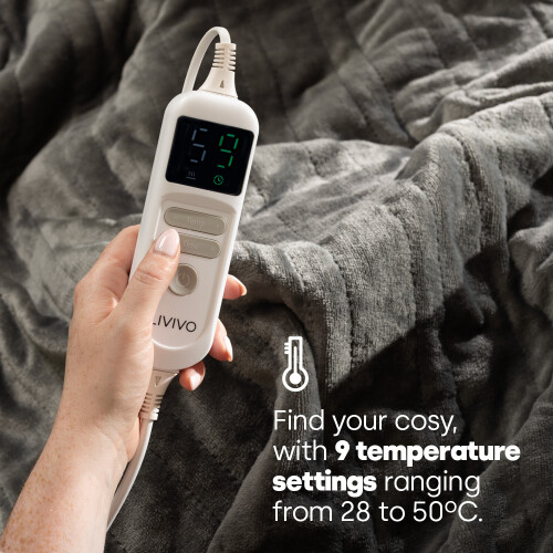 LIVIVO Livivo Heated Electric Over Blanket Cool Grey 1